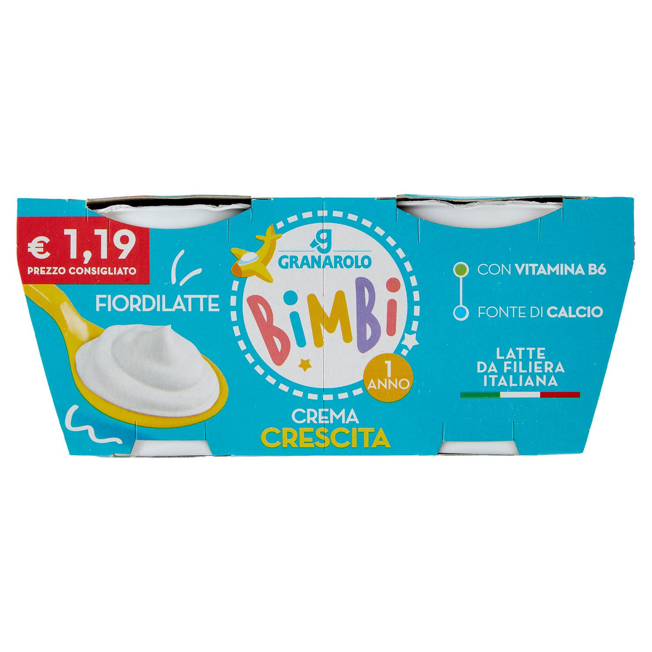Granarolo Bimbi Crema Crescita Fiordilatte 2 x 100 g