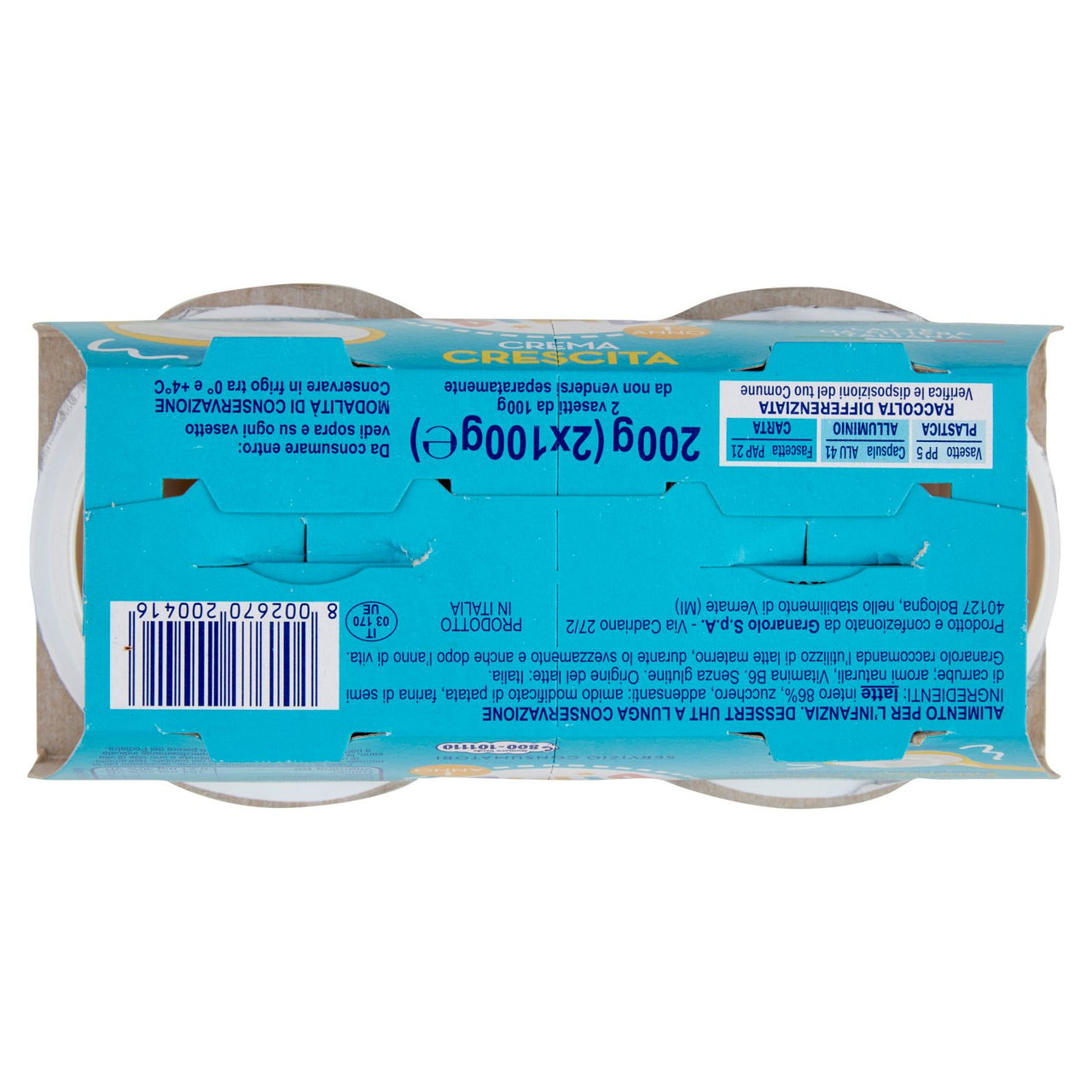 Granarolo Bimbi Crema Crescita Fiordilatte 2 x 100 g