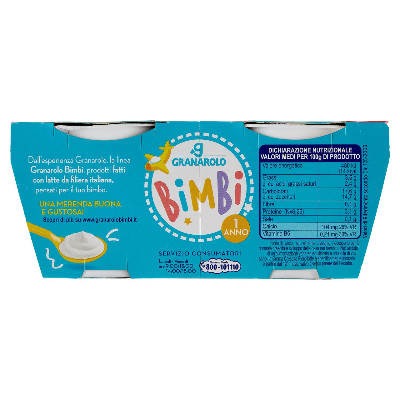 Granarolo Bimbi Crema Crescita Fiordilatte 2 x 100 g
