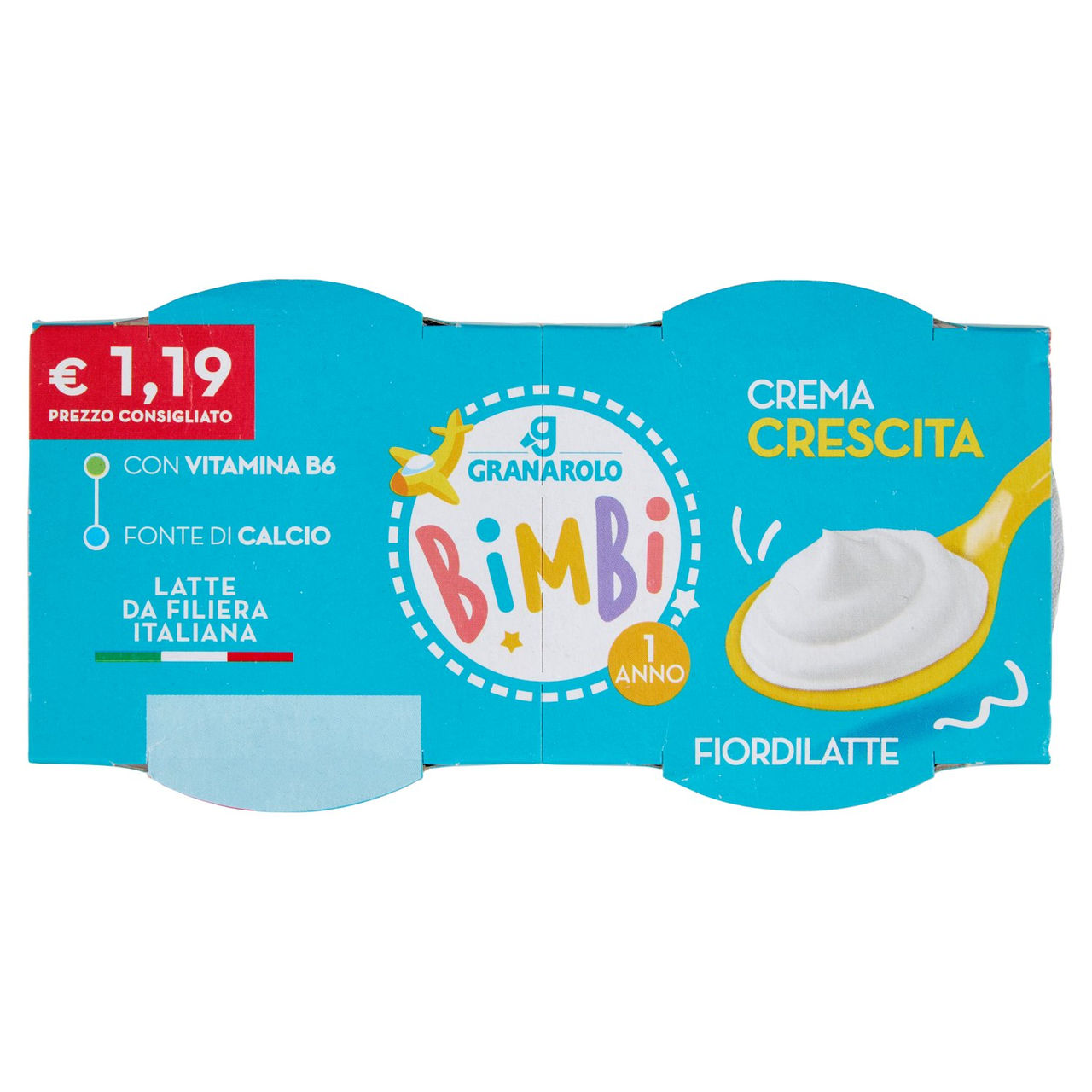 Granarolo Bimbi Crema Crescita Fiordilatte 2 x 100 g