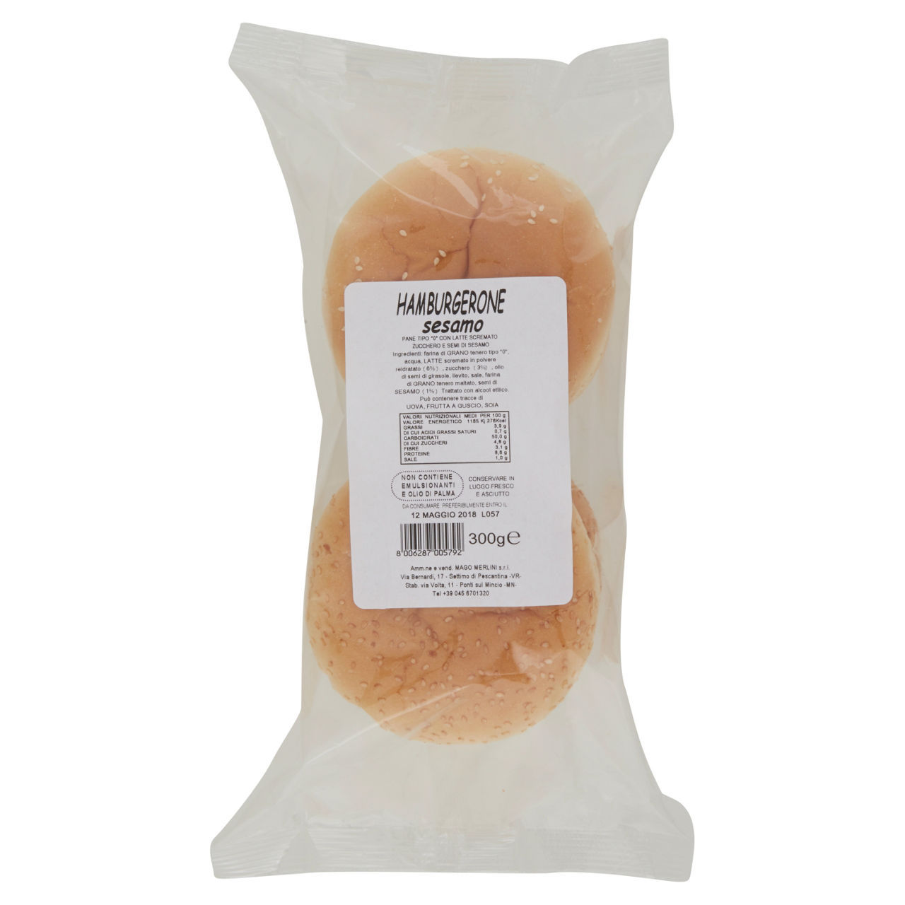 Hamburgerone  con sesamo 150 g conf. da 2 pezzi