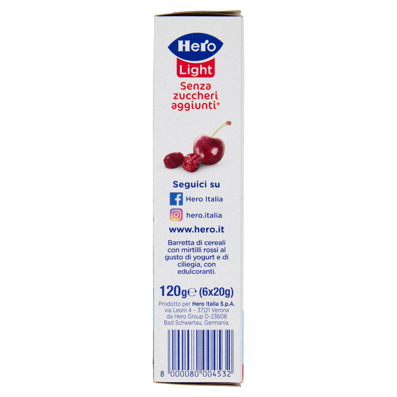 Hero Light Barrette Frutti rossi 6 x 20 g