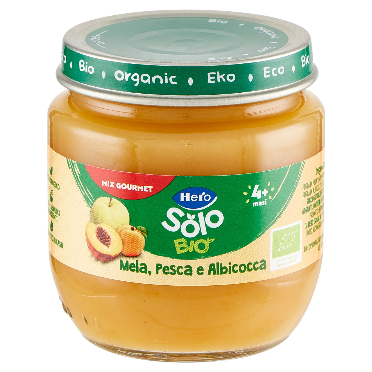 Hero Solo Bio Mela, Pesca e Albicocca 120 g