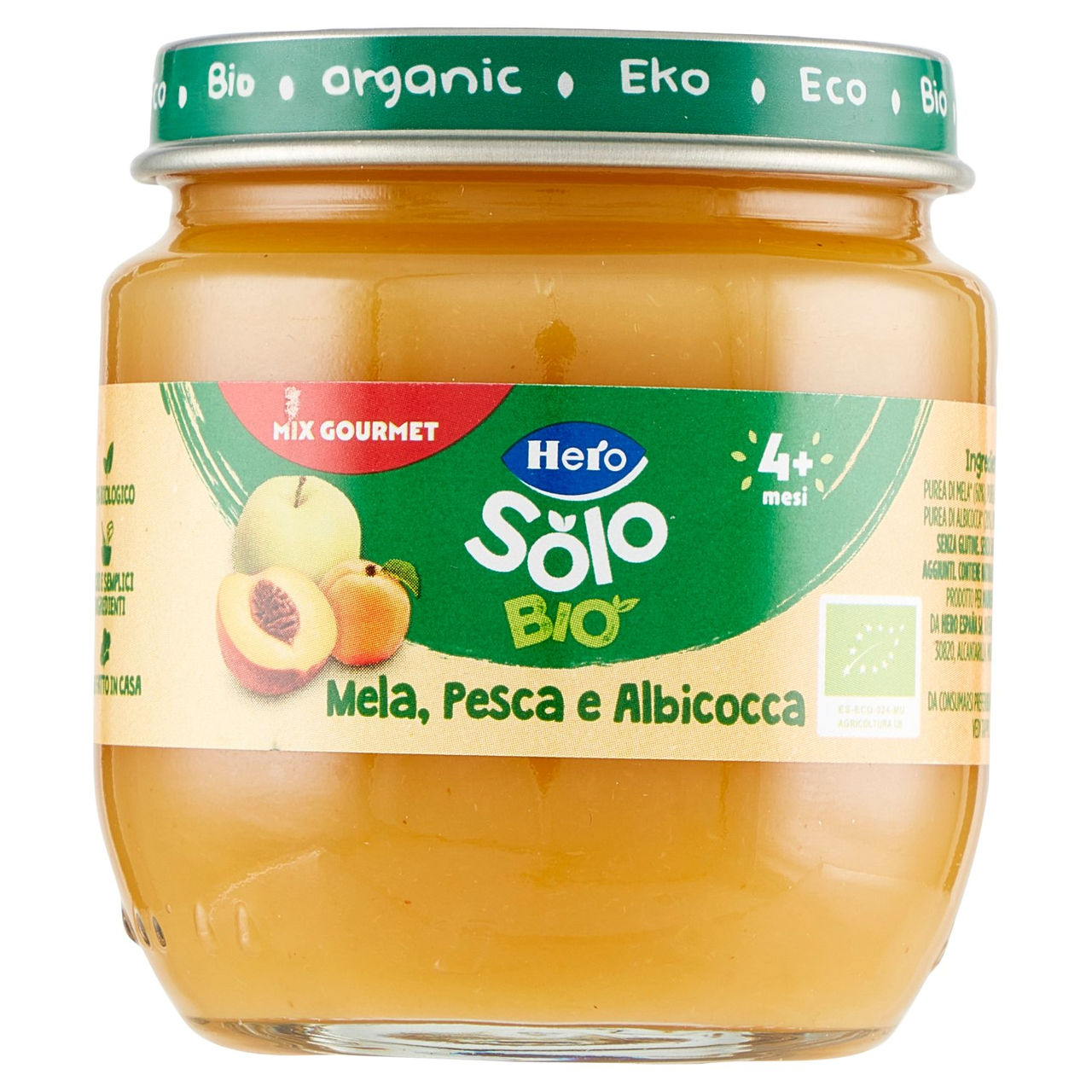 Hero Solo Bio Mela, Pesca e Albicocca 120 g