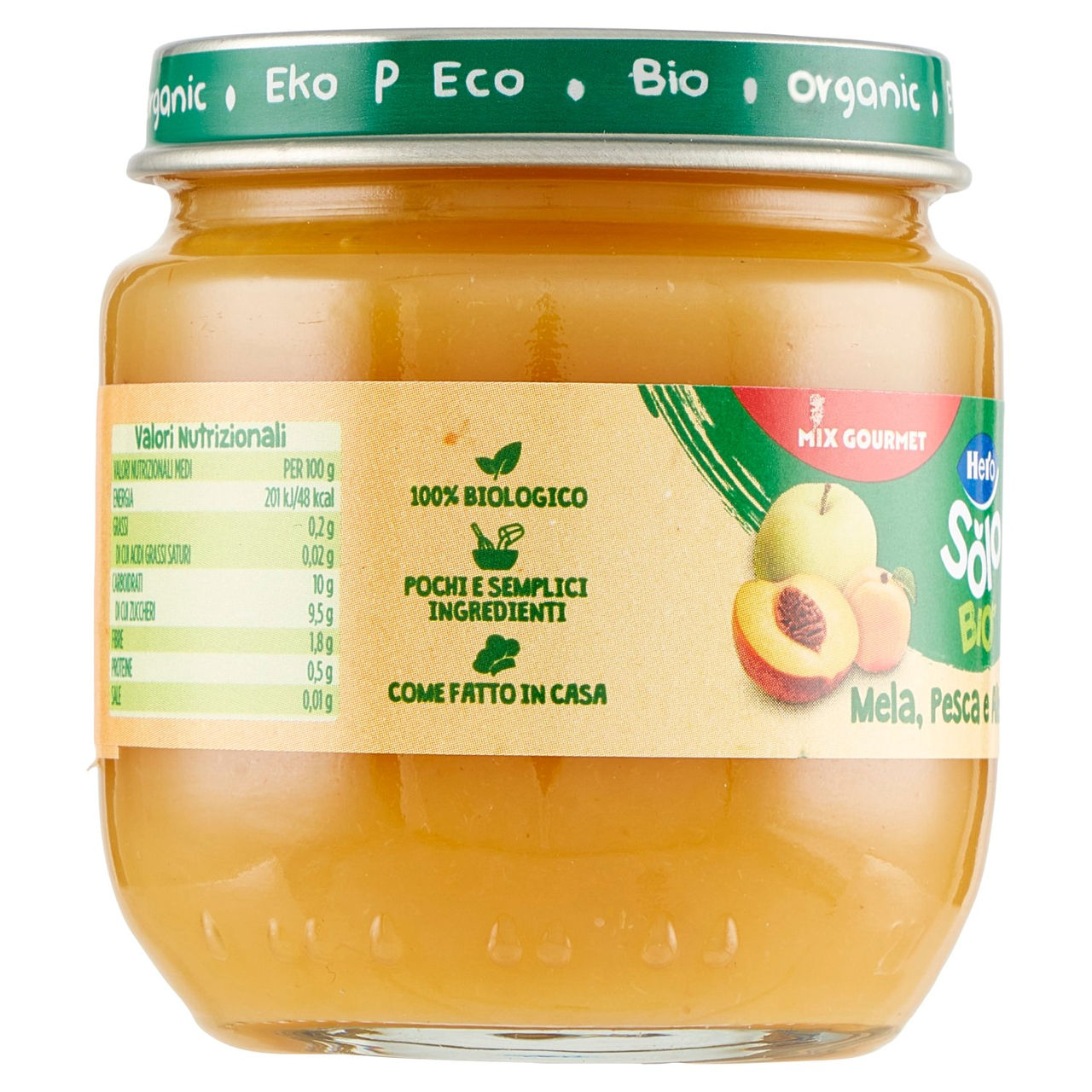 Hero Solo Bio Mela, Pesca e Albicocca 120 g