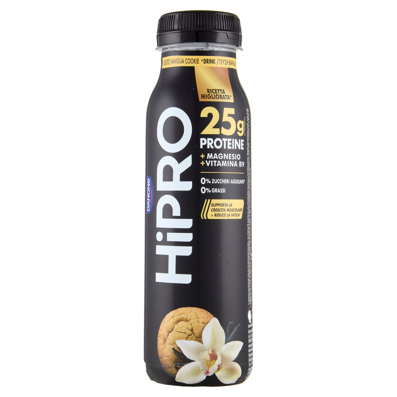 HiPRO Drink Vaniglia Cookie,25g Proteine,0% grassi,con Magnesio&Vit B9, senza lattosio, 300g