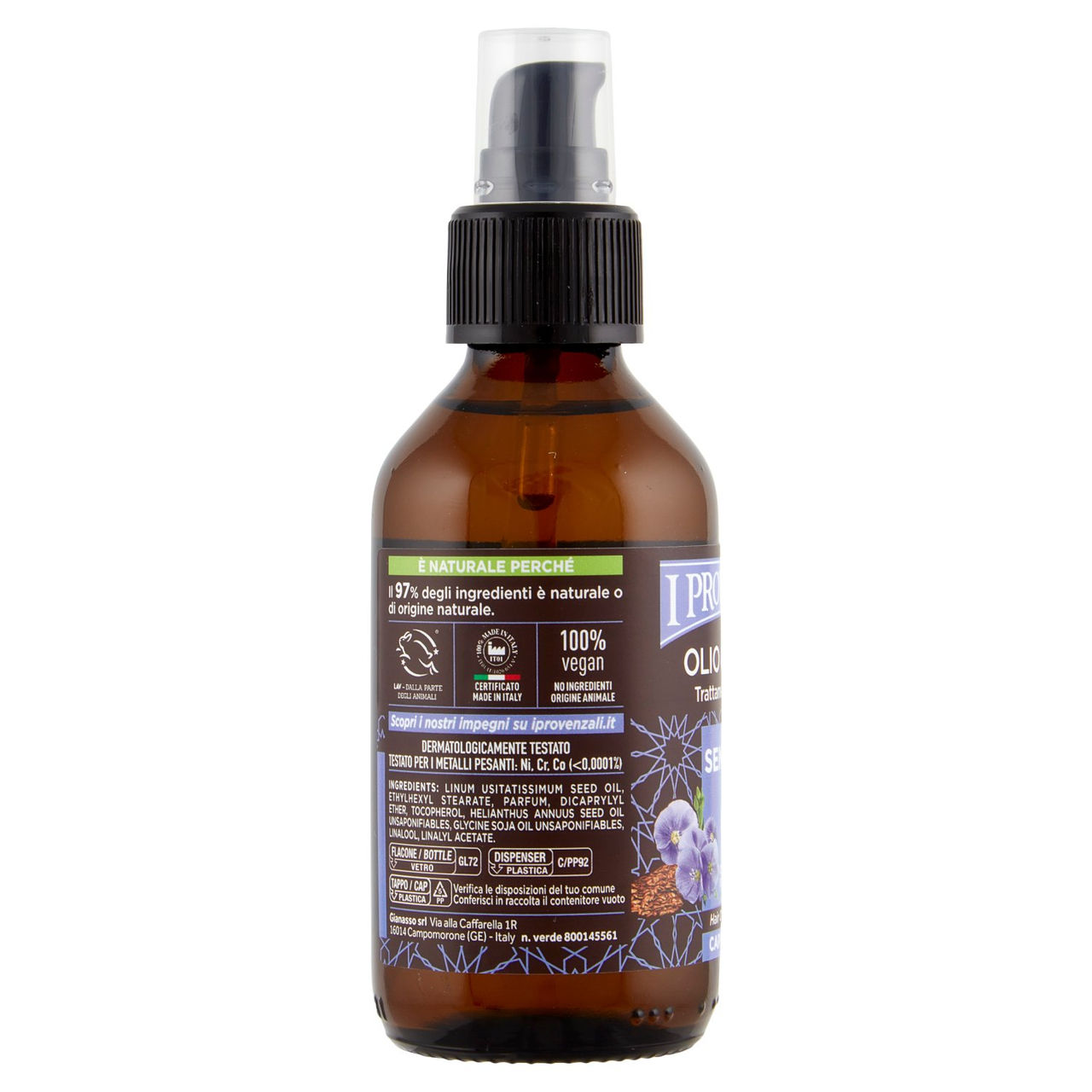 I Provenzali Olio Capelli Semi di Lino Capelli Fragili 100 mL