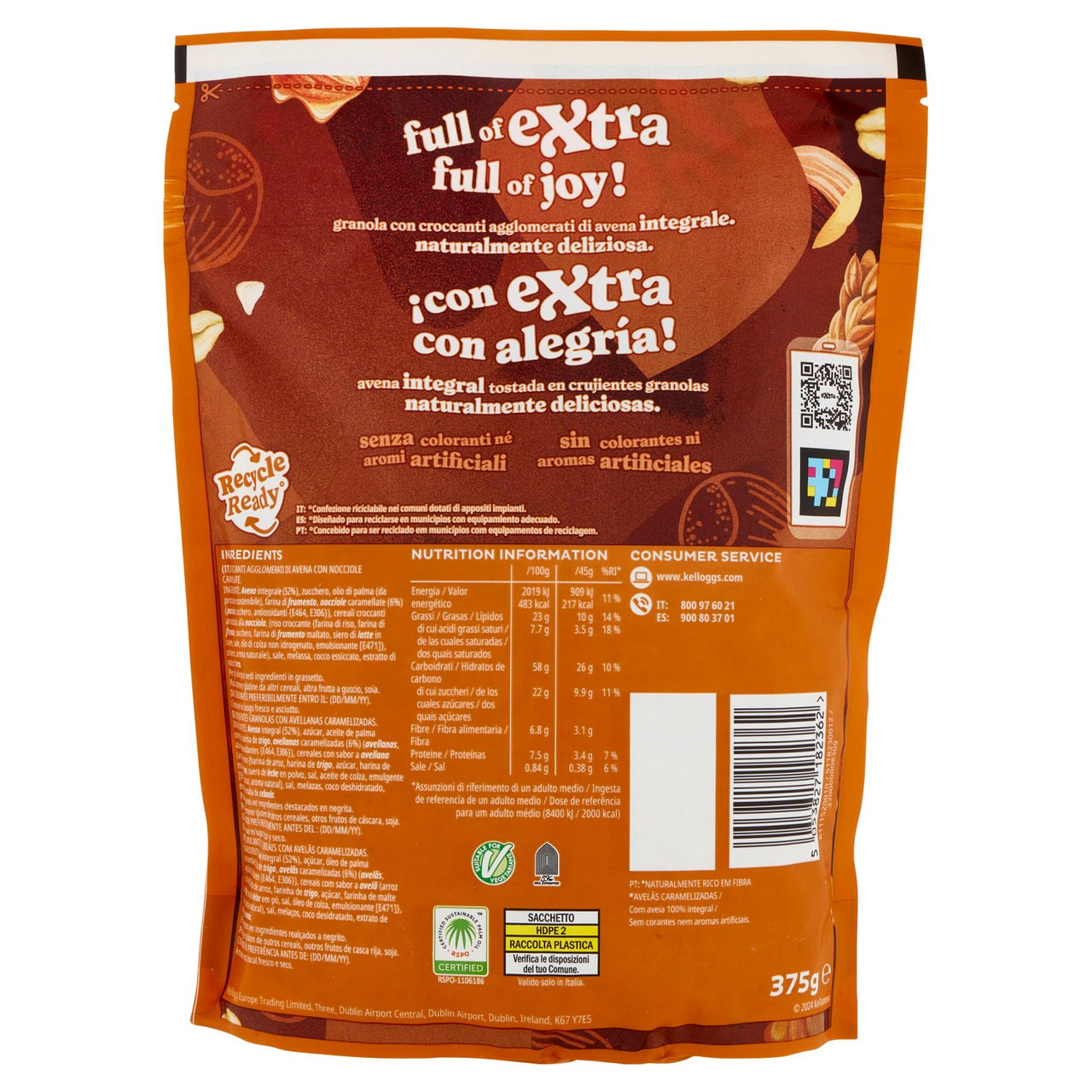 Kellogg's Extra granola nocciole caramellate 375 g