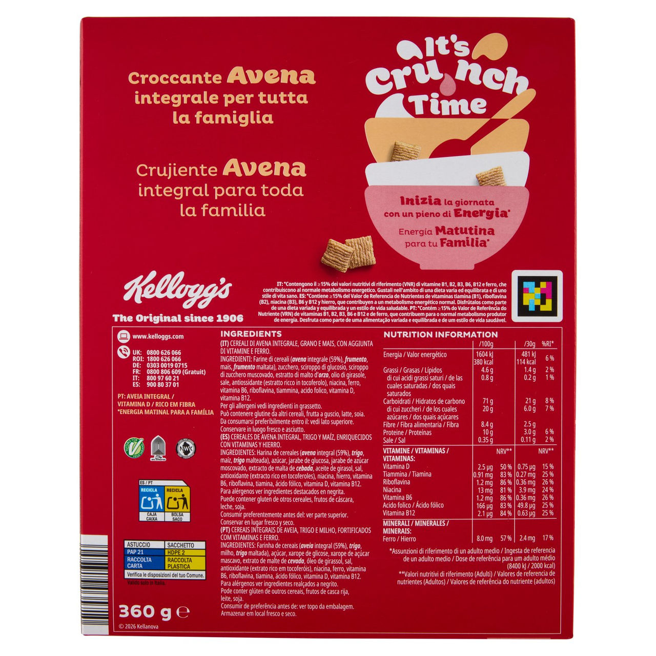 Kellogg's Oaties Avena Croccante 360 g