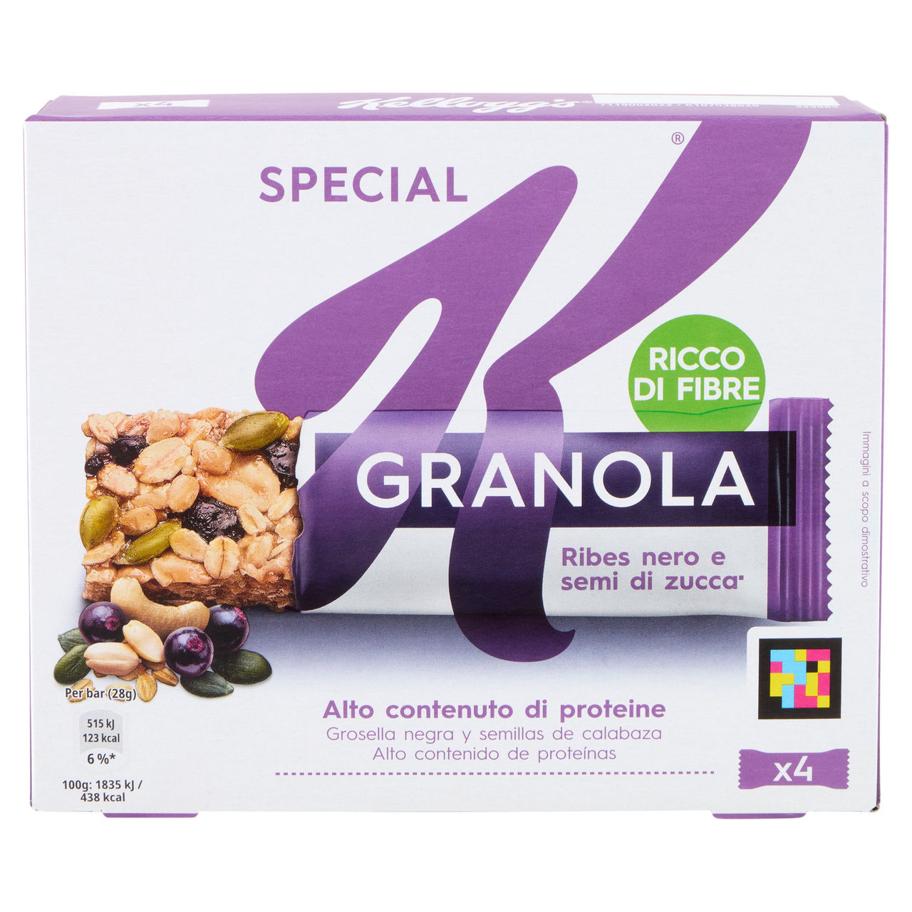 Kellogg's Special K Granola Ribes nero e semi di zucca 4 x 28 g