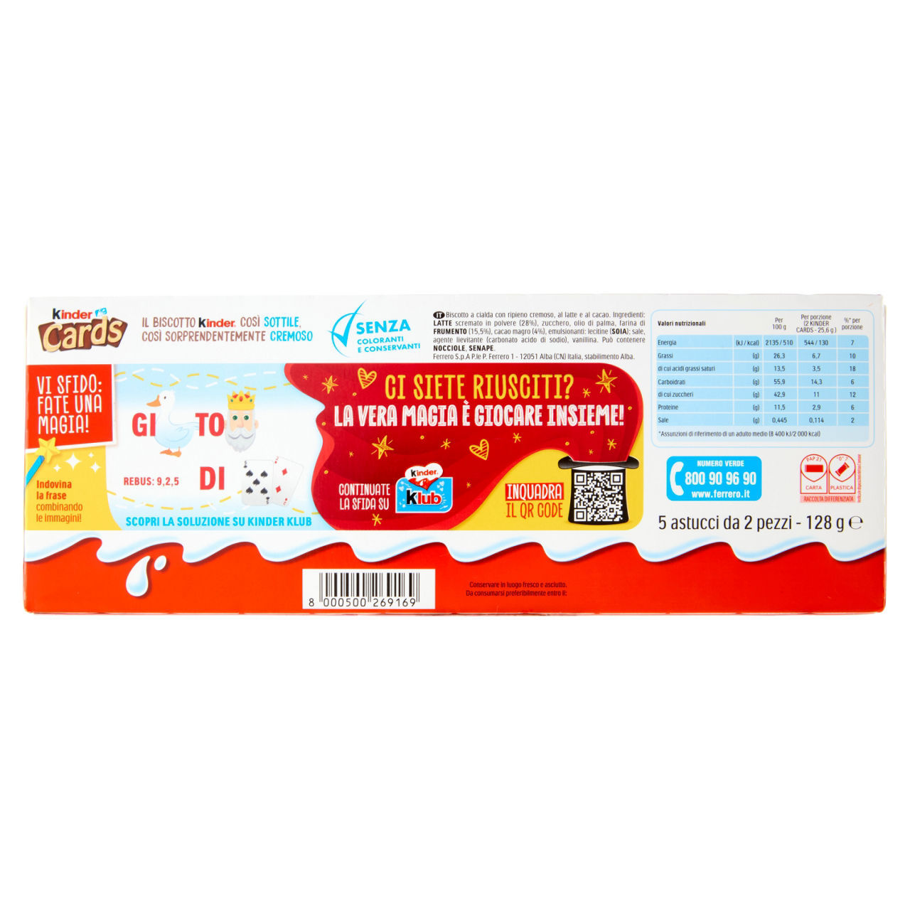 Kinder Cards Ferrero  128 g conf. da 5 pezzi
