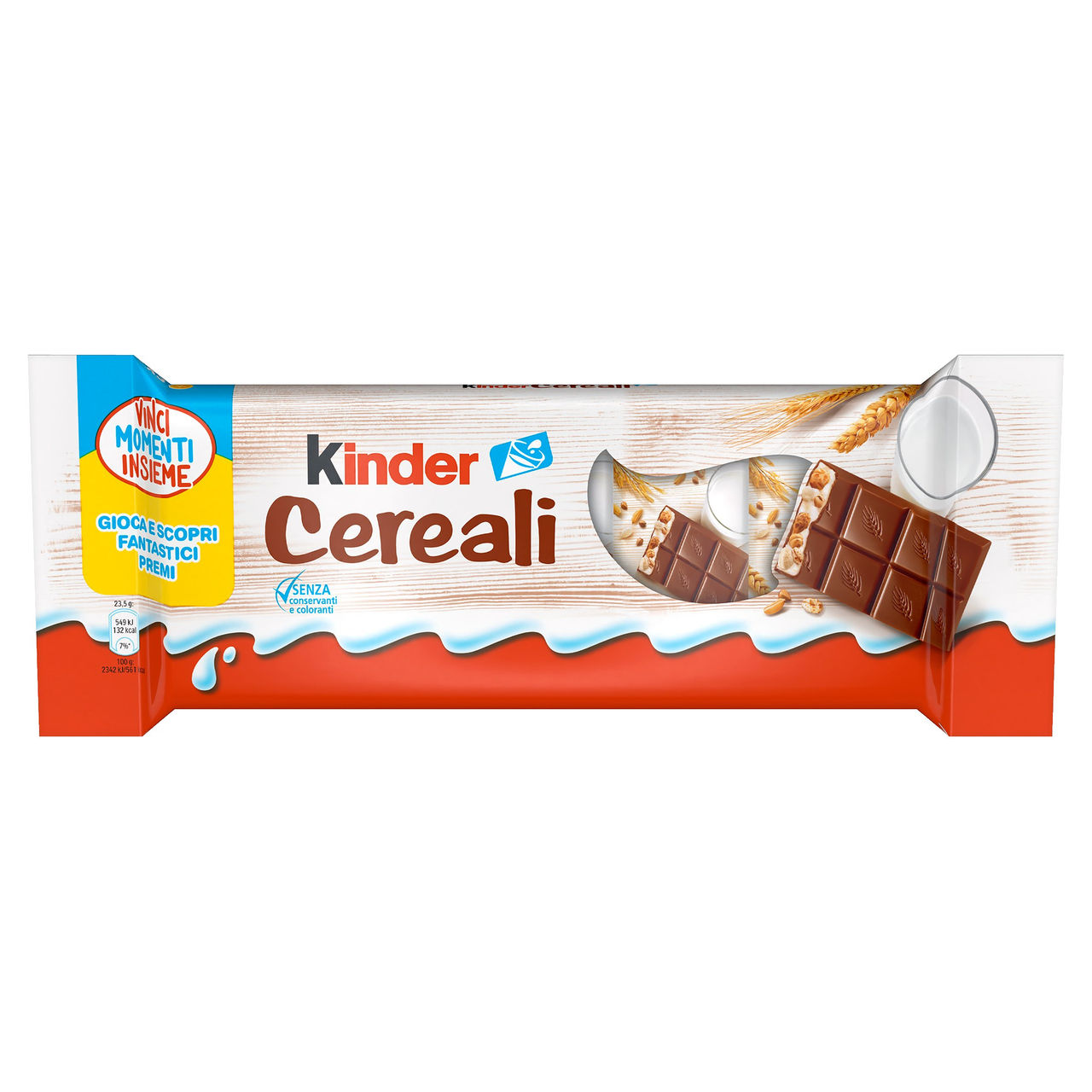 Kinder Cereali Tavolette di Cioccolato con ripieno al Latte e ai 5 Cereali 6 pezzi 141 g