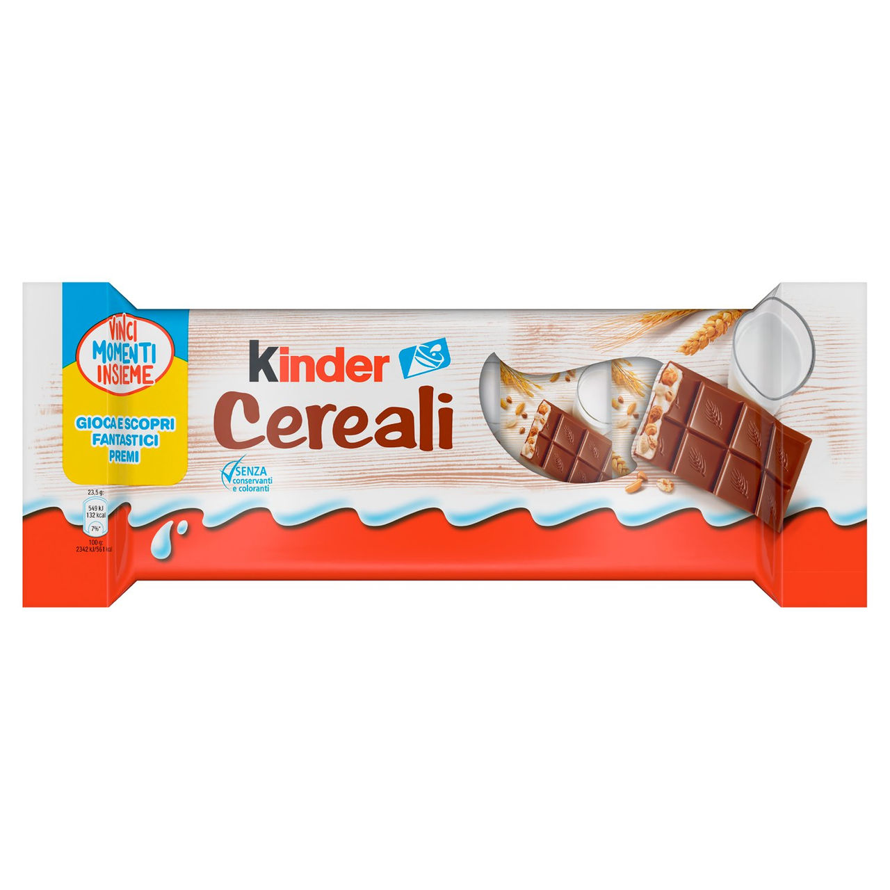 Kinder Cereali Tavolette di Cioccolato con ripieno al Latte e ai 5 Cereali 6 pezzi 141 g