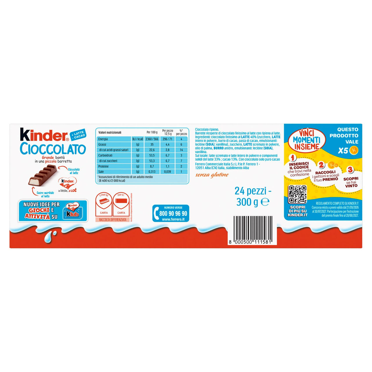 Kinder Cioccolato 24 x 12,5 g