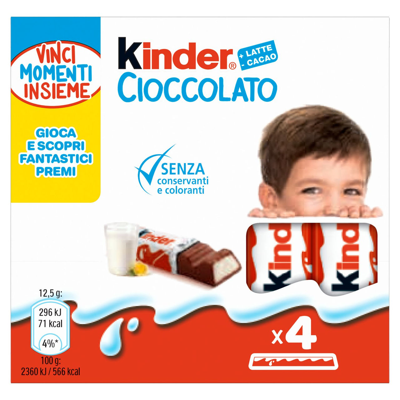 Kinder Cioccolato 4 x 12,5 g in vendita online
