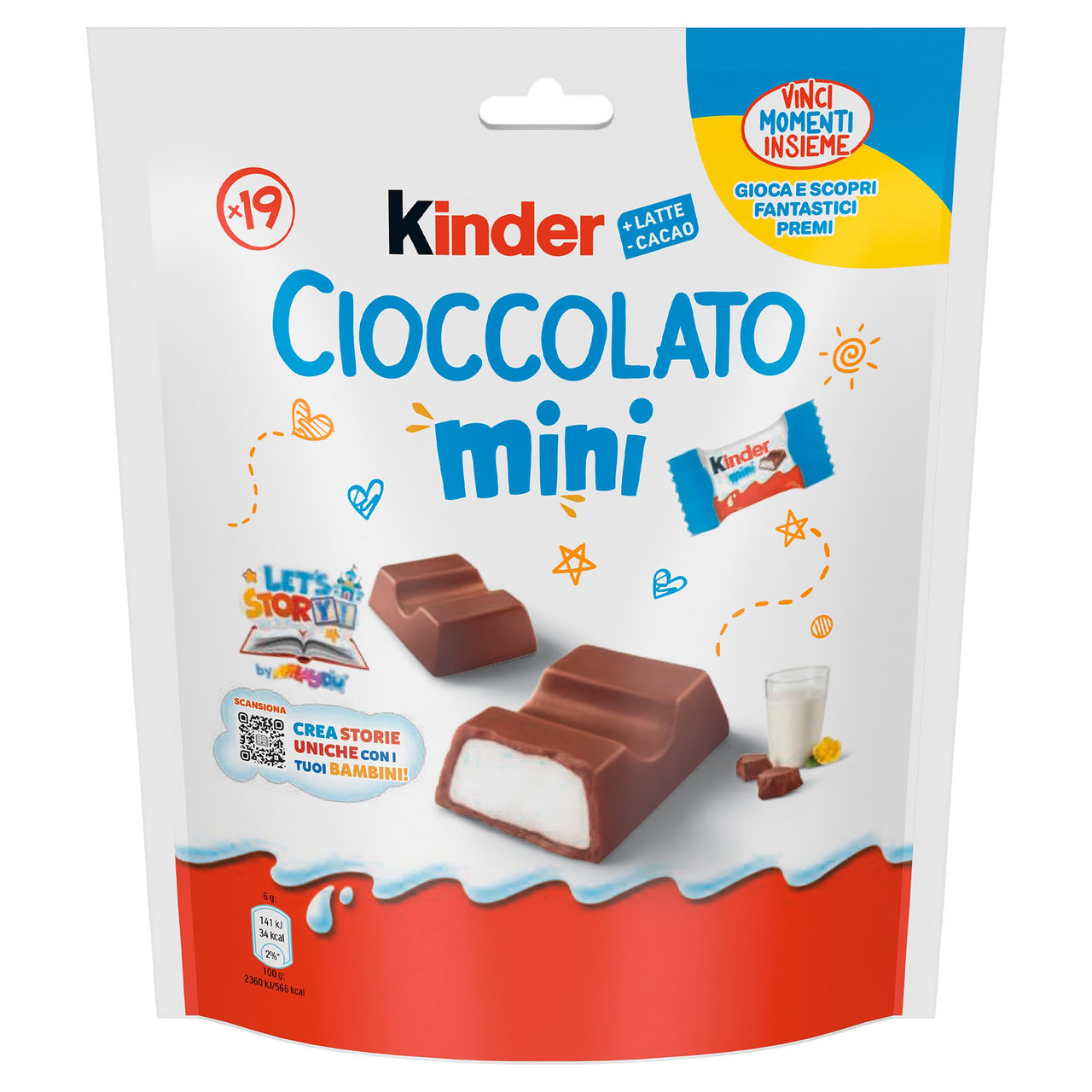 Kinder Cioccolato Mini barrette ricoperte di cioccolato finissimo al latte con ripieno al latte 120g