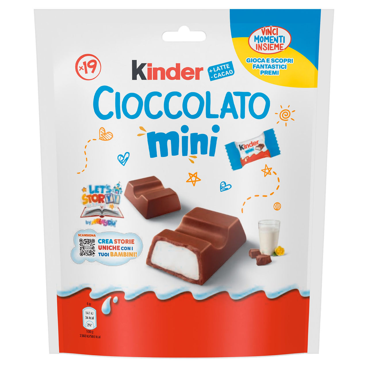 Kinder Cioccolato Mini barrette ricoperte di cioccolato finissimo al latte con ripieno al latte 120g
