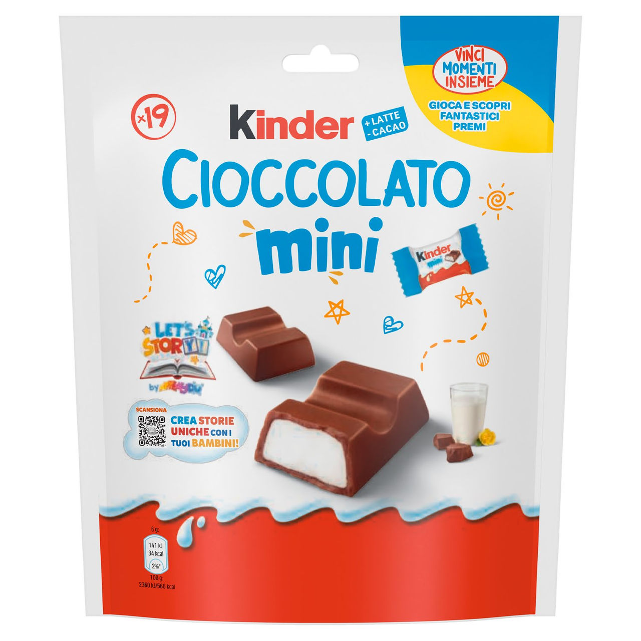 Kinder Cioccolato Mini barrette ricoperte di cioccolato finissimo al latte con ripieno al latte 120g