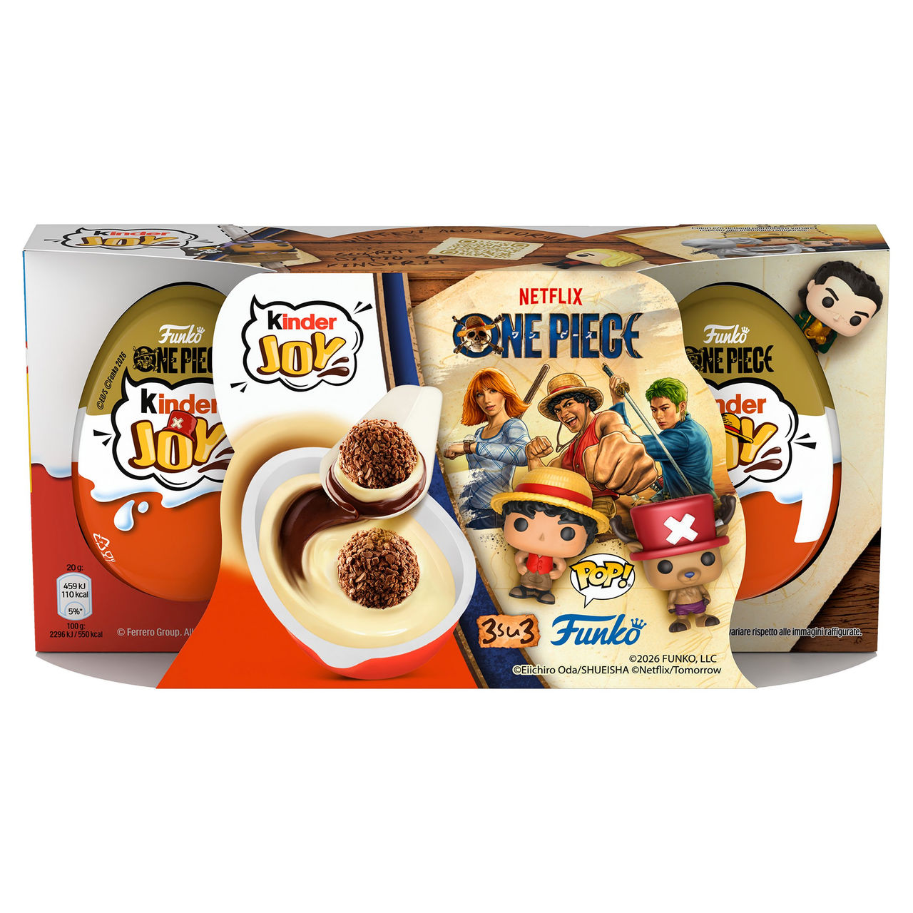 Kinder Joy One Piece 3 uova con sorpresa 60g