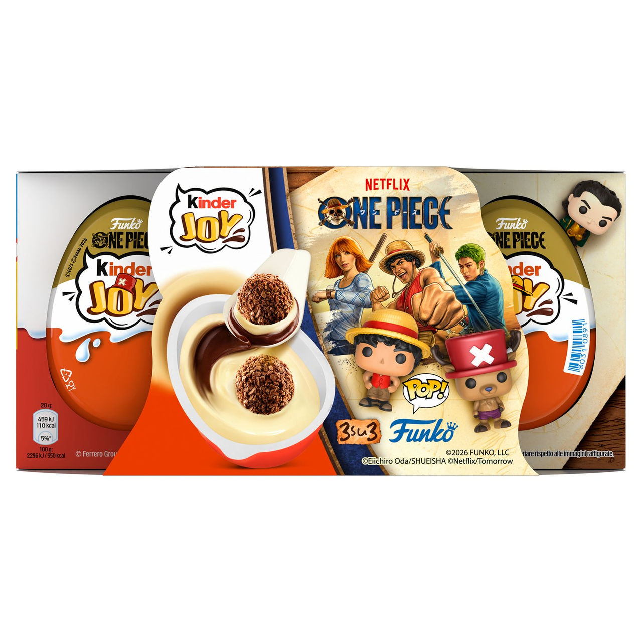 Kinder Joy One Piece 3 uova con sorpresa 60g