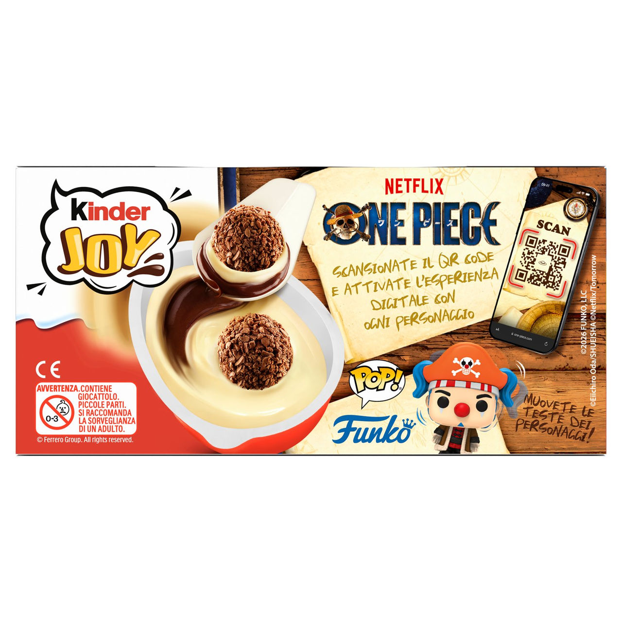 Kinder Joy One Piece 3 uova con sorpresa 60g