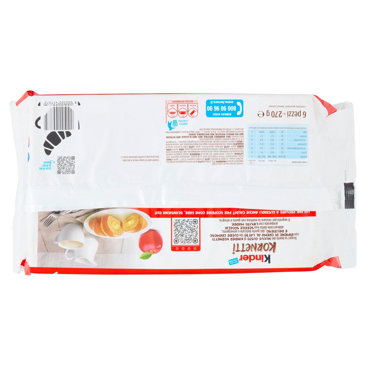 kinder Kornetti Crema al Latte 6 x 45 g