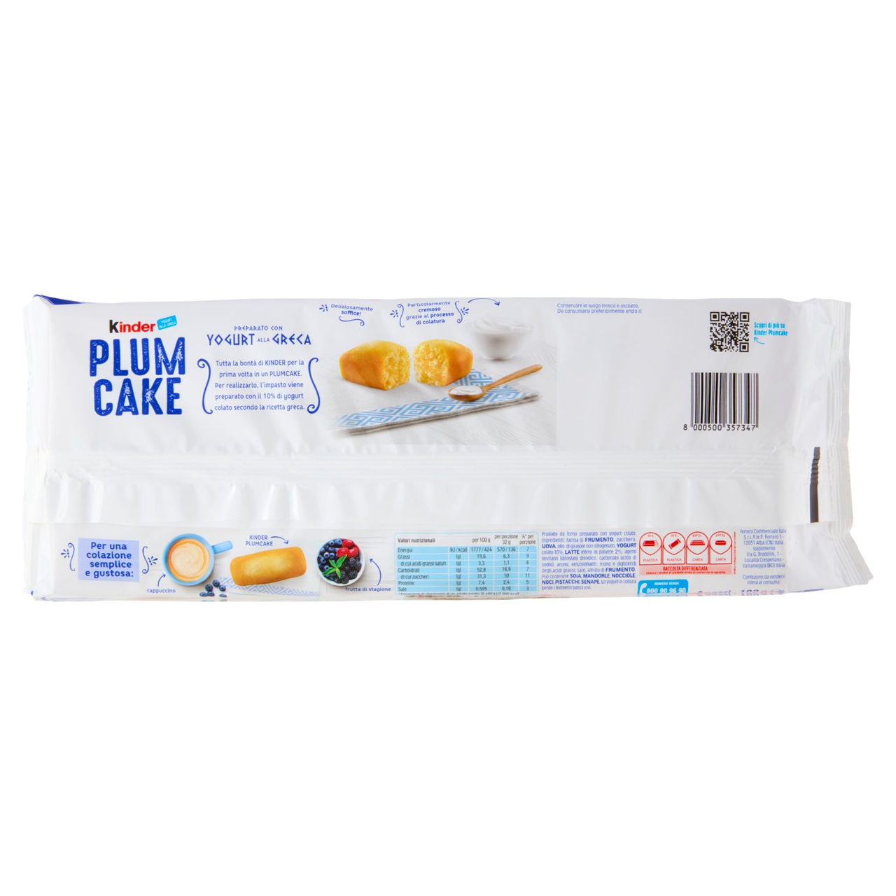 Kinder Plum Cake con Yogurt alla Greca 6x32g