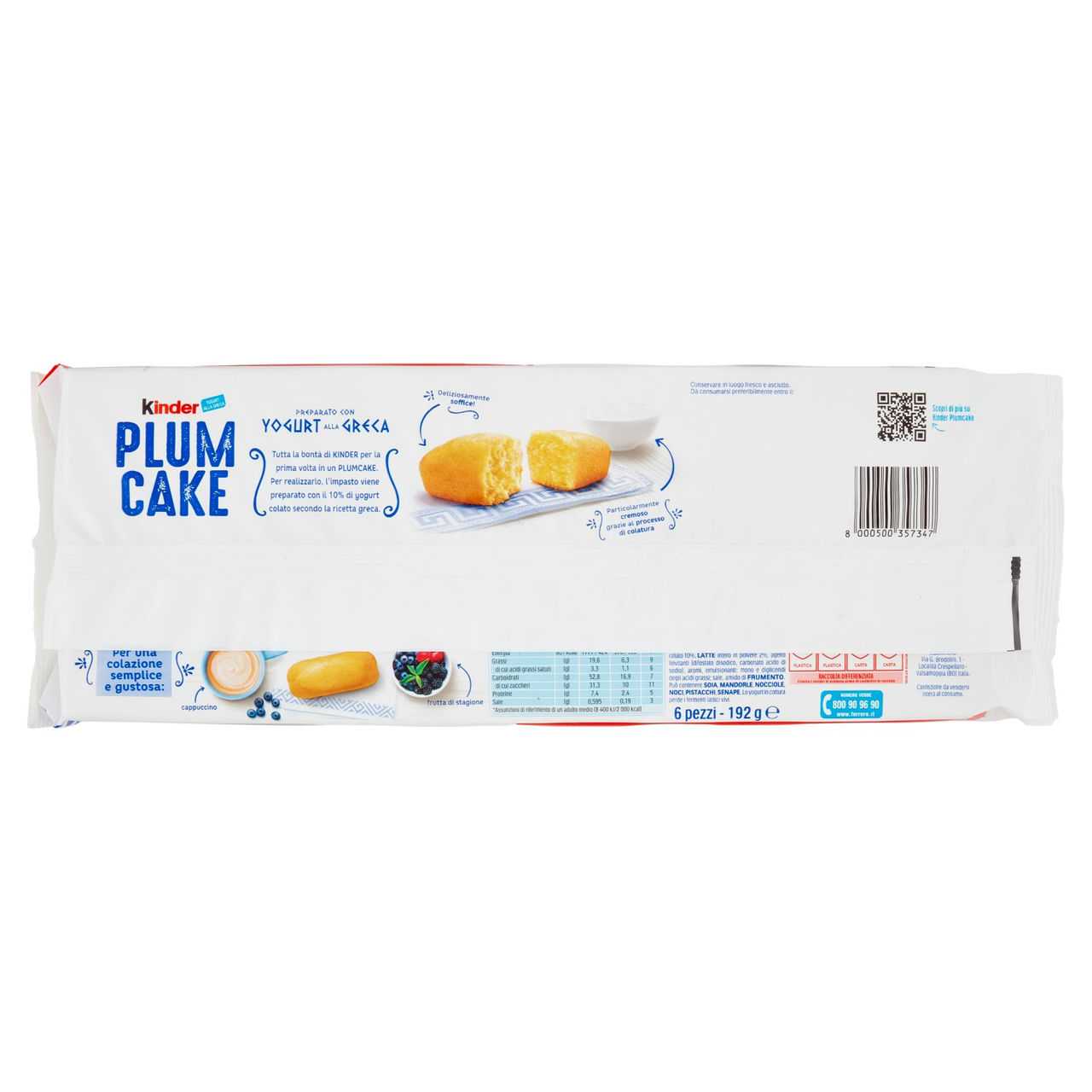 Kinder Plum Cake con Yogurt alla Greca 6x32g