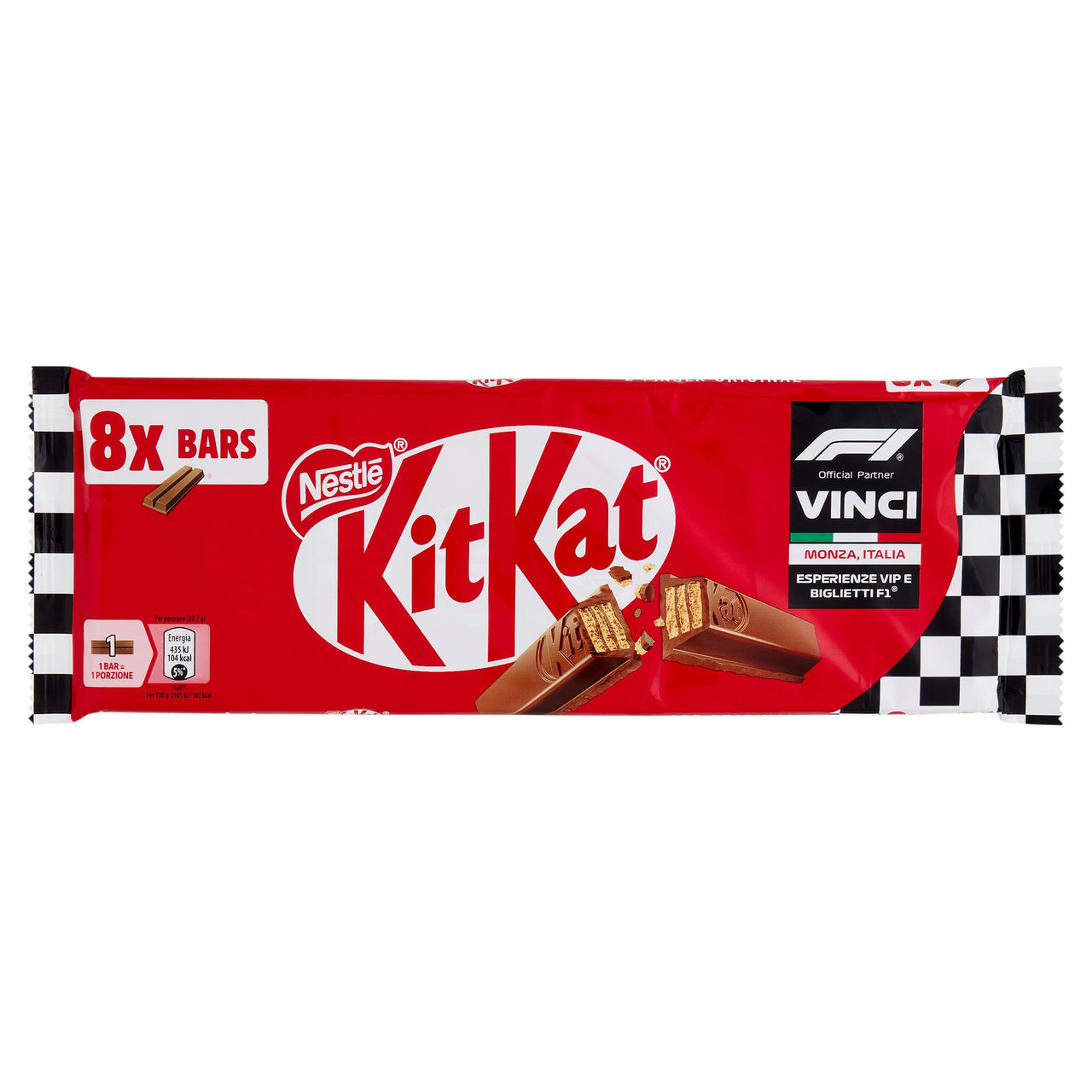 KITKAT Classic Wafer ricoperto di Cioccolato al Latte 8 Snack da 20,7g