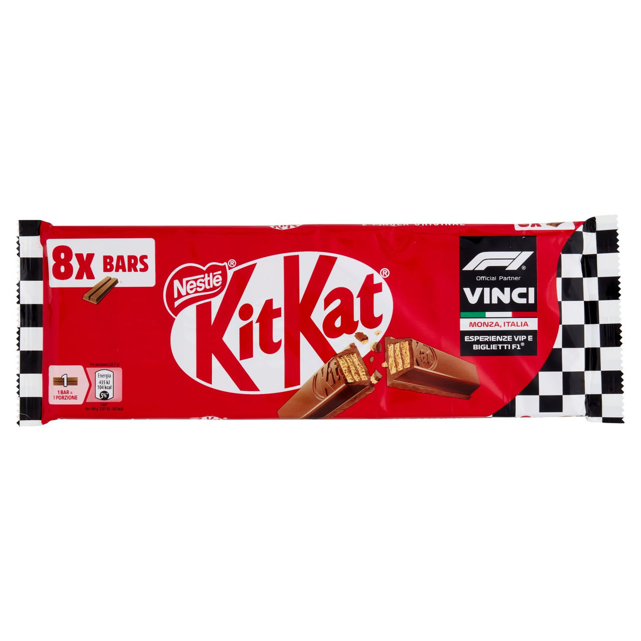 KITKAT Classic Wafer ricoperto di Cioccolato al Latte 8 Snack da 20,7g