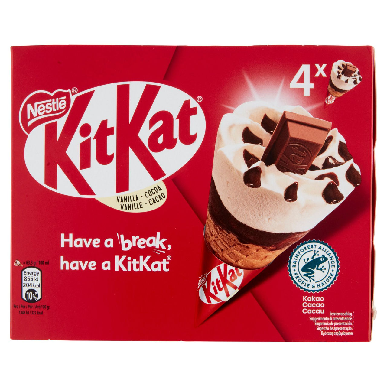 KITKAT® Cono alla Vaniglia 4 x 63,3 g