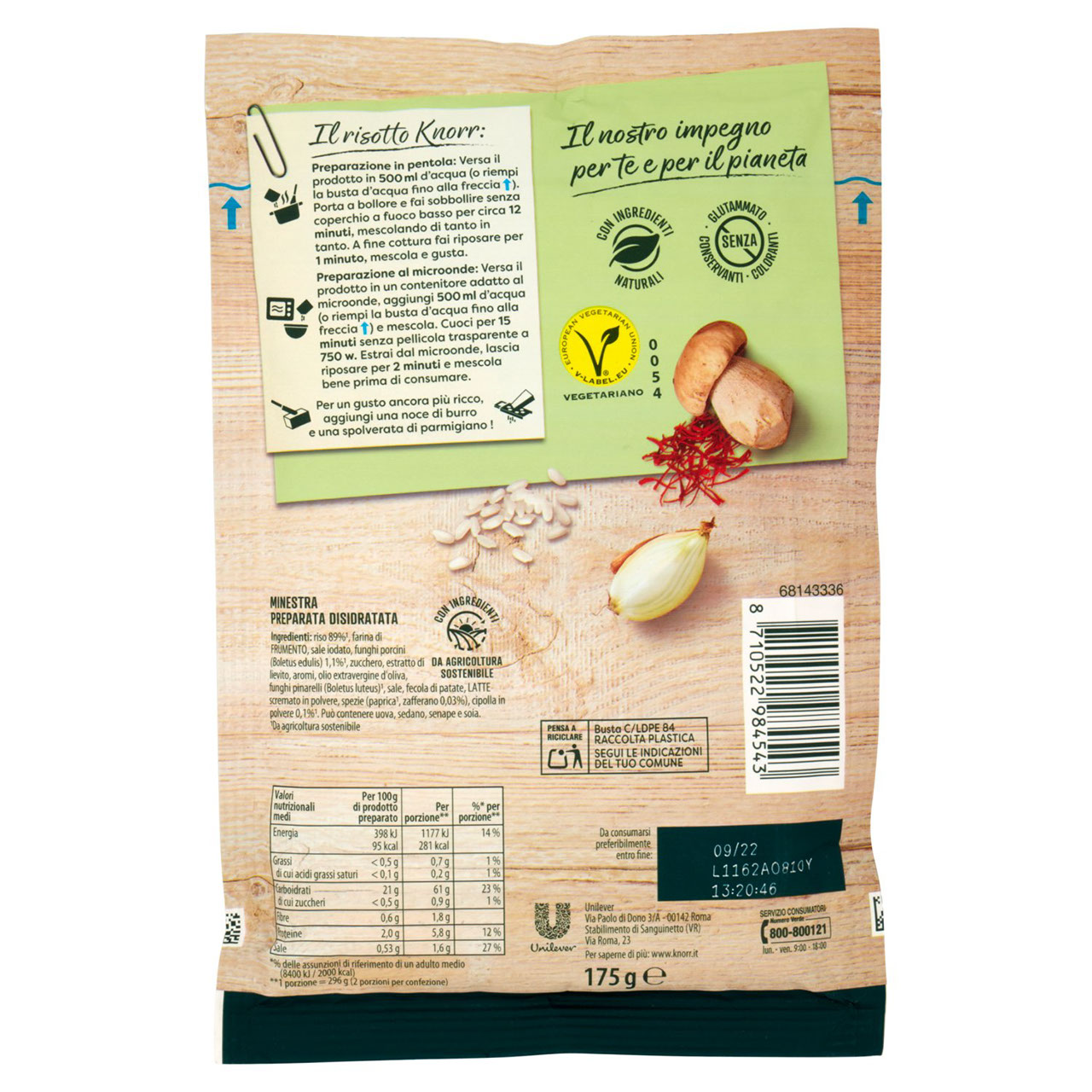 Knorr Risotto Zafferano Porcini 175 g