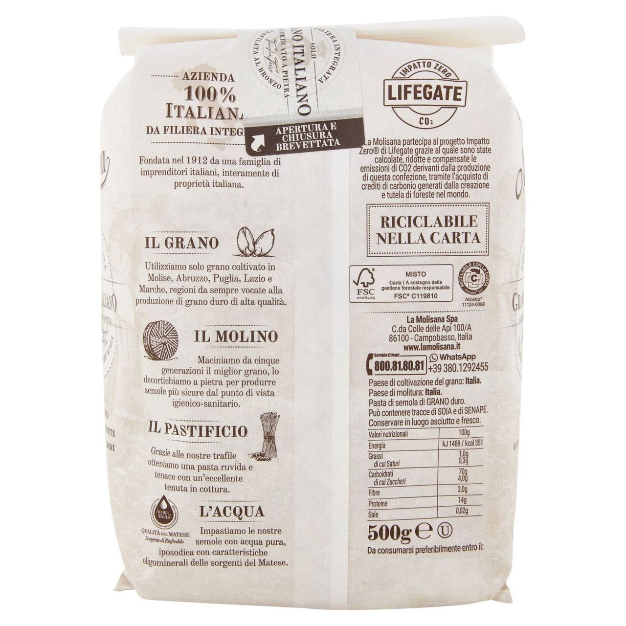 La Molisana 108 Fusilli Corti Bucati 500 g