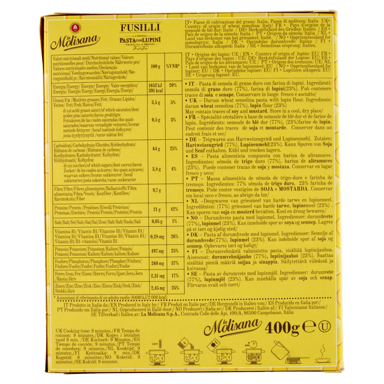 La Molisana Fusilli con Farina di Lupini  400 g