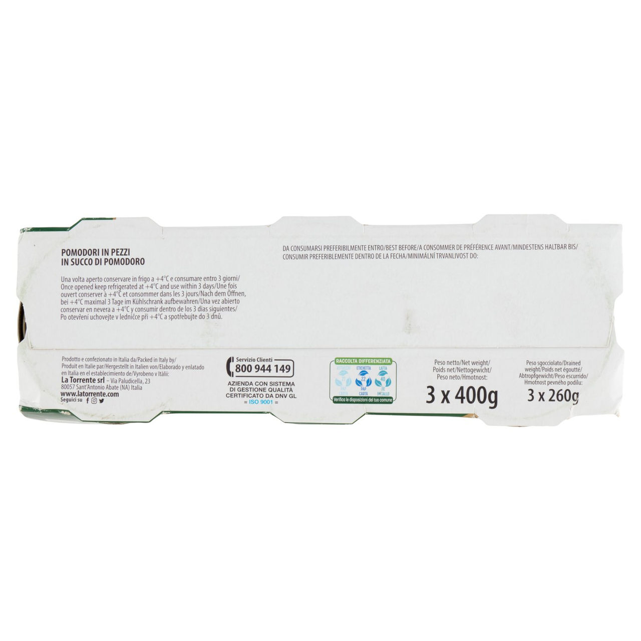 la Torrente Dadini polpa di pomodori 3 x 400 g