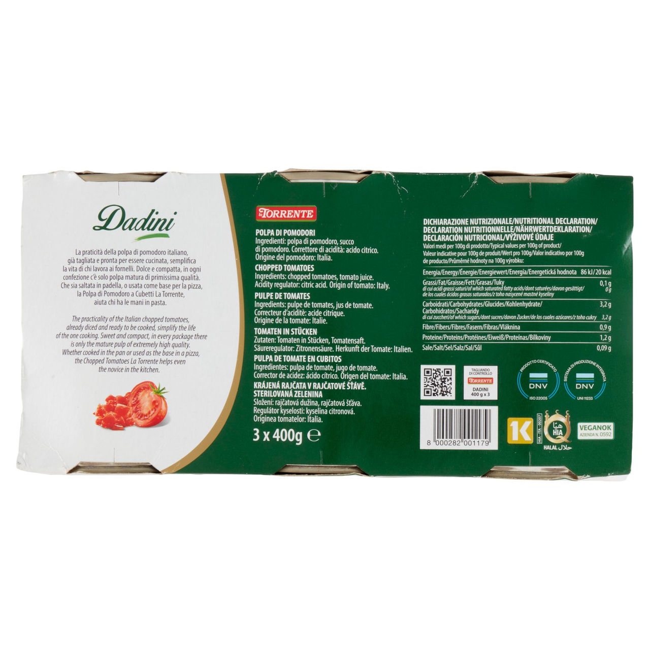 la Torrente Dadini polpa di pomodori 3 x 400 g