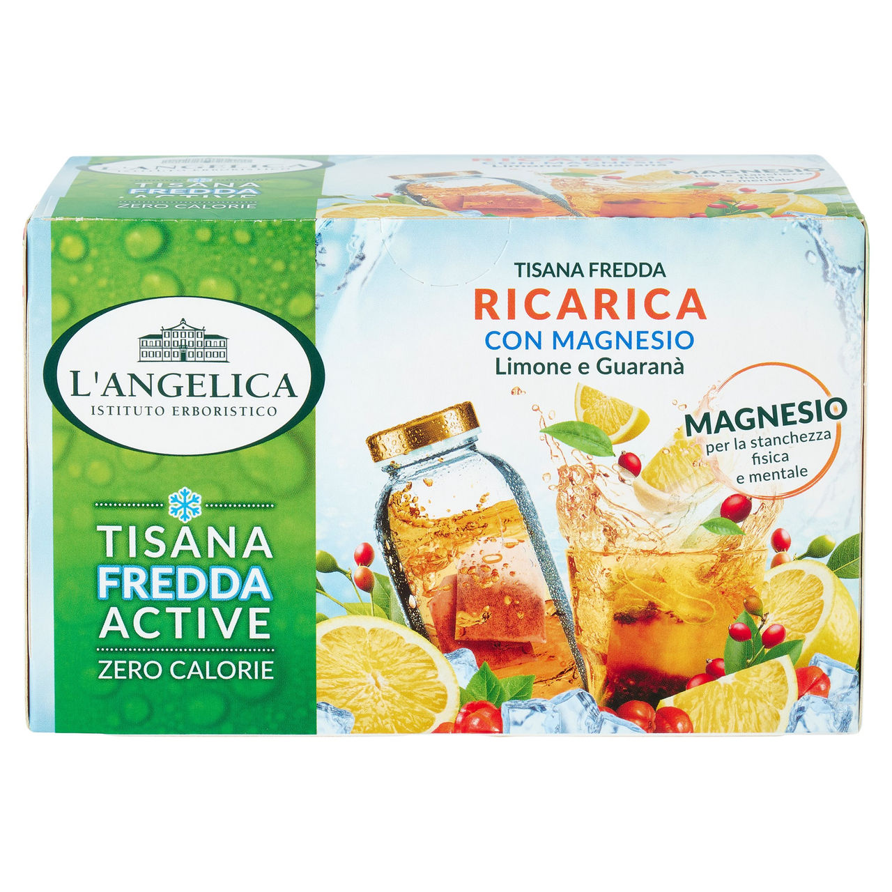 L'Angelica Tisana Fredda Ricarica con Magnesio Limone con Guaranà 18 Filtri 36 g