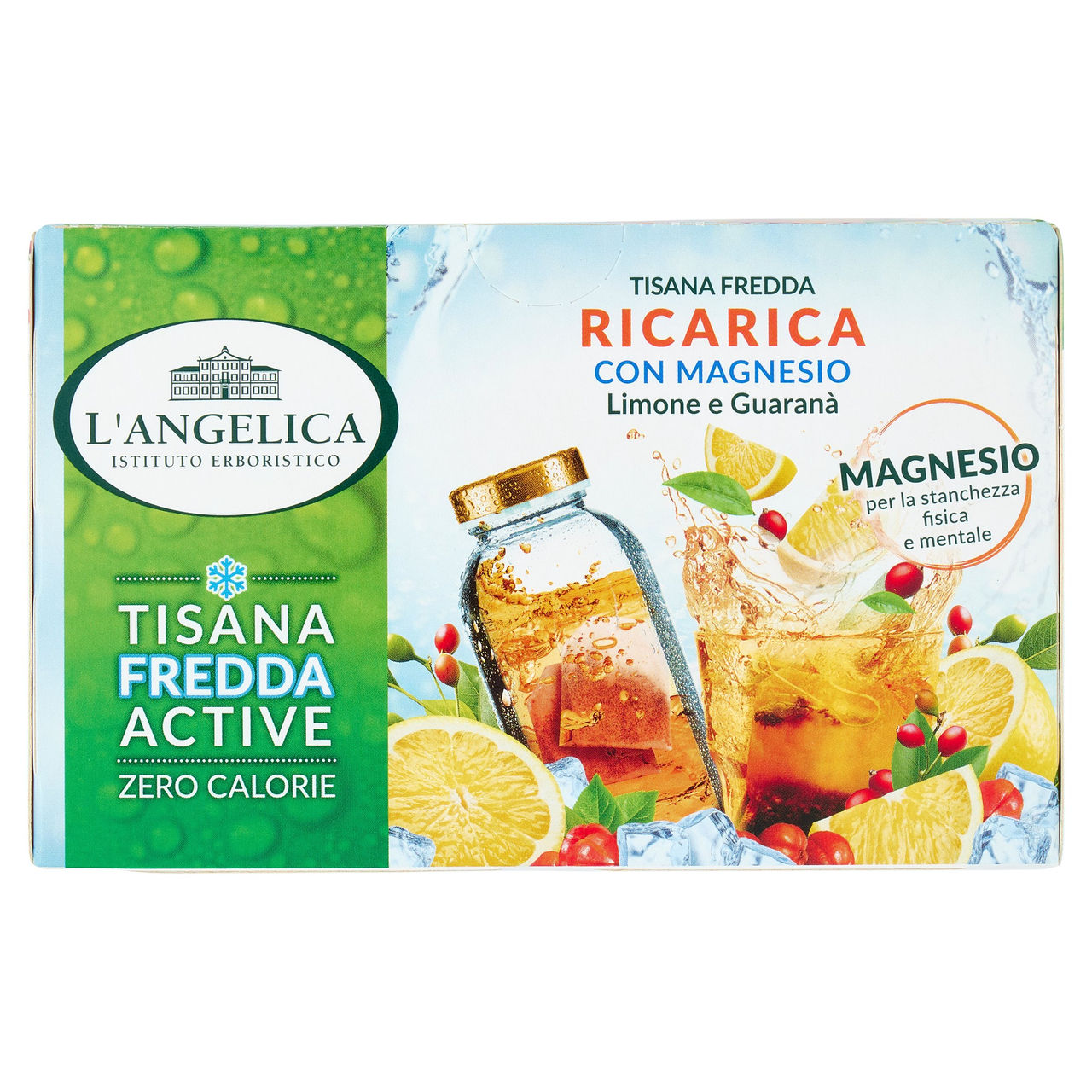 L'Angelica Tisana Fredda Ricarica con Magnesio Limone con Guaranà 18 Filtri 36 g