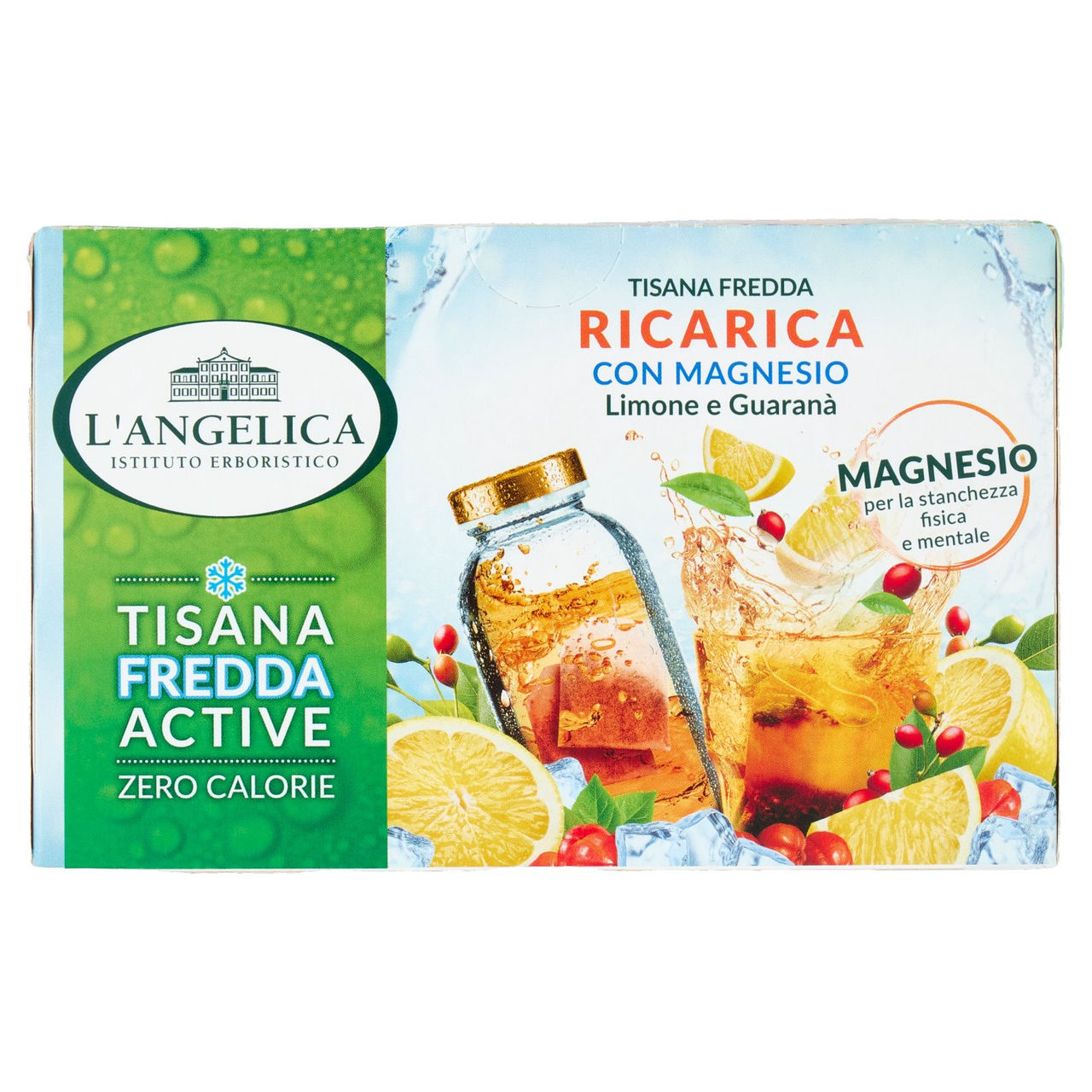 L'Angelica Tisana Fredda Ricarica con Magnesio Limone con Guaranà 18 Filtri 36 g