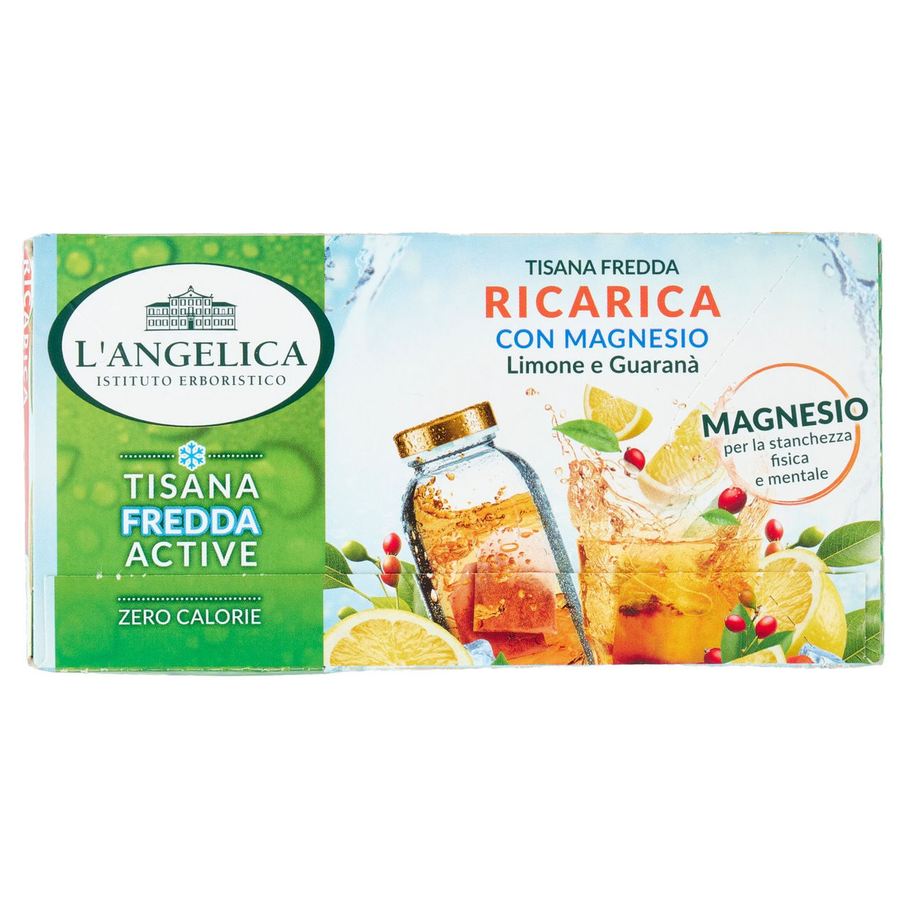 L'Angelica Tisana Fredda Ricarica con Magnesio Limone con Guaranà 18 Filtri 36 g
