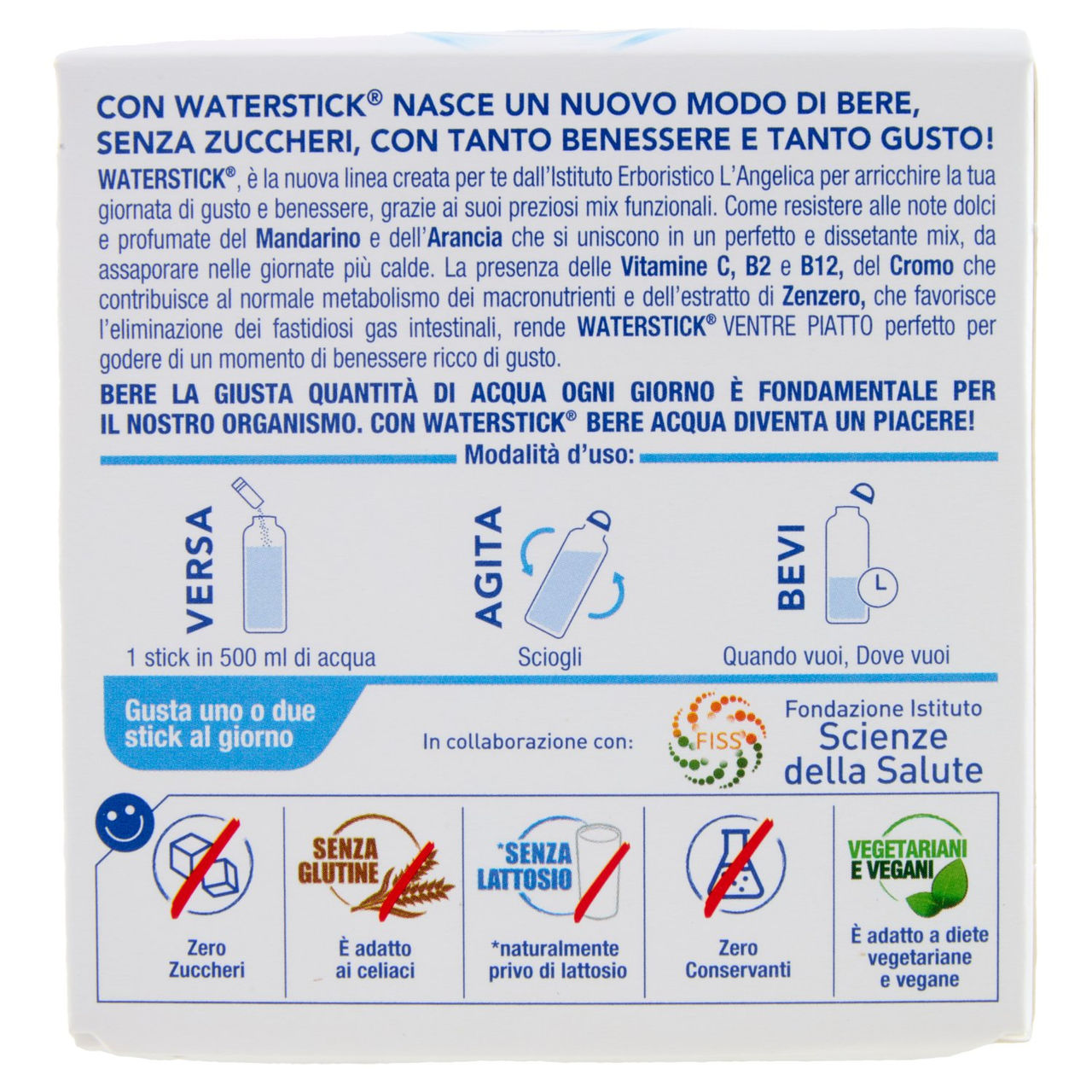 L'Angelica Waterstick Mandarino e Arancia Ventre Piatto 12 x 2 g