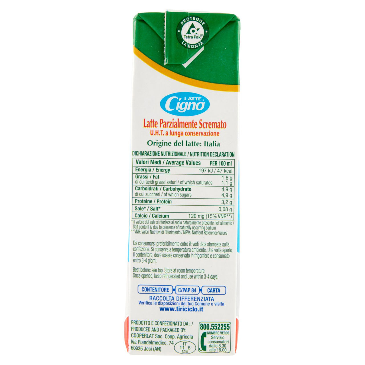 Latte Cigno Latte Parzialmente Scremato 500 ml