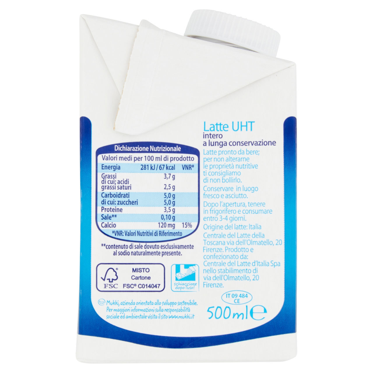 Latte intero Mukki  500 ml