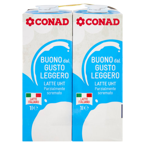 Latte UHT Parzialmente scremato Buono dal Gusto Leggero 4 x 1 L Conad