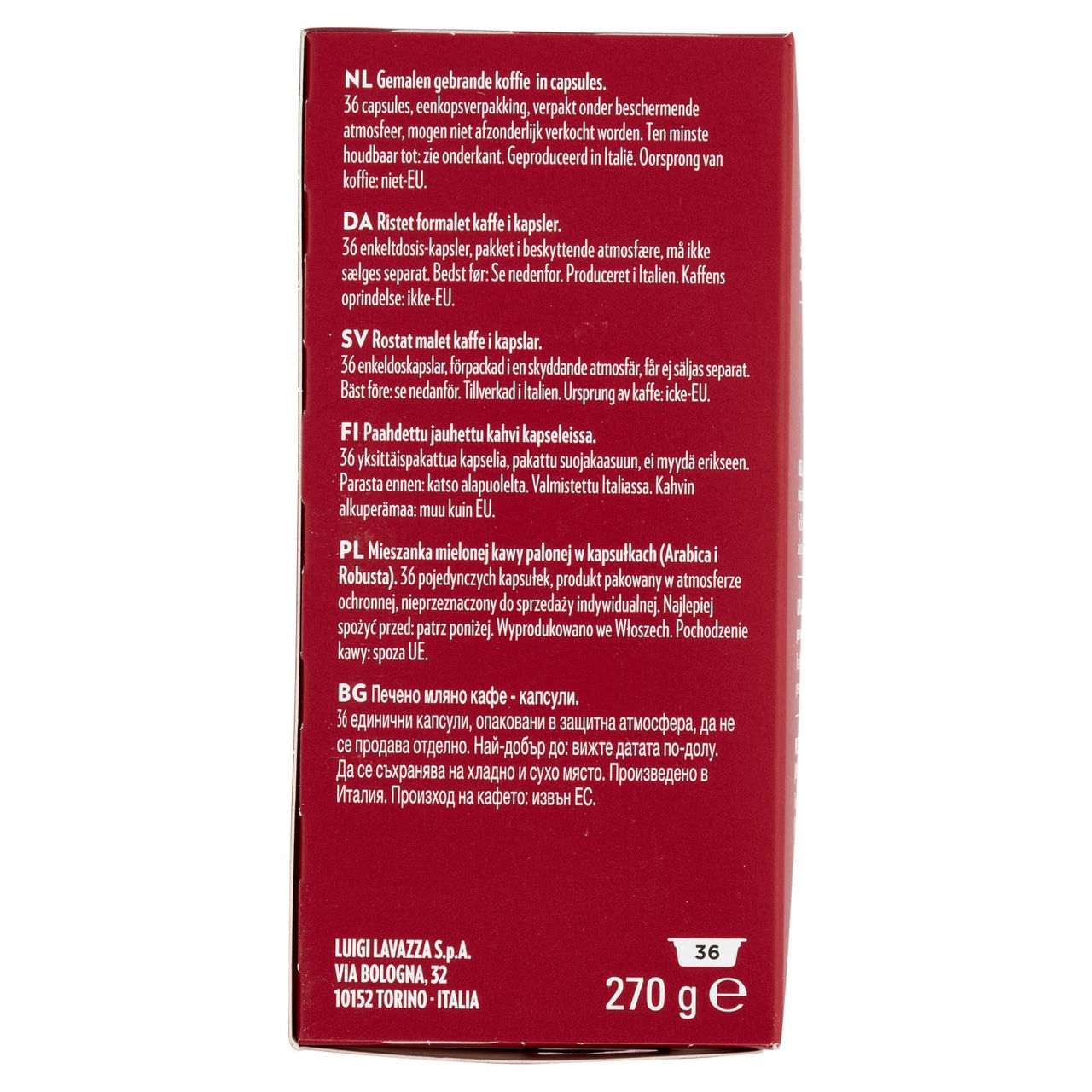 Lavazza A Modo Mio Intenso 36 Capsule 270 g