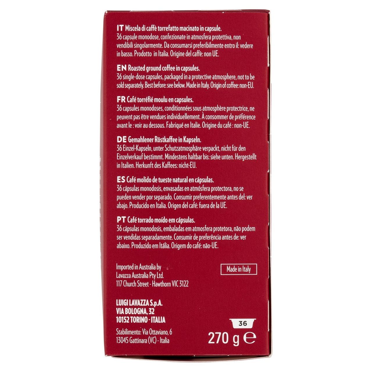Lavazza A Modo Mio Intenso 36 Capsule 270 g