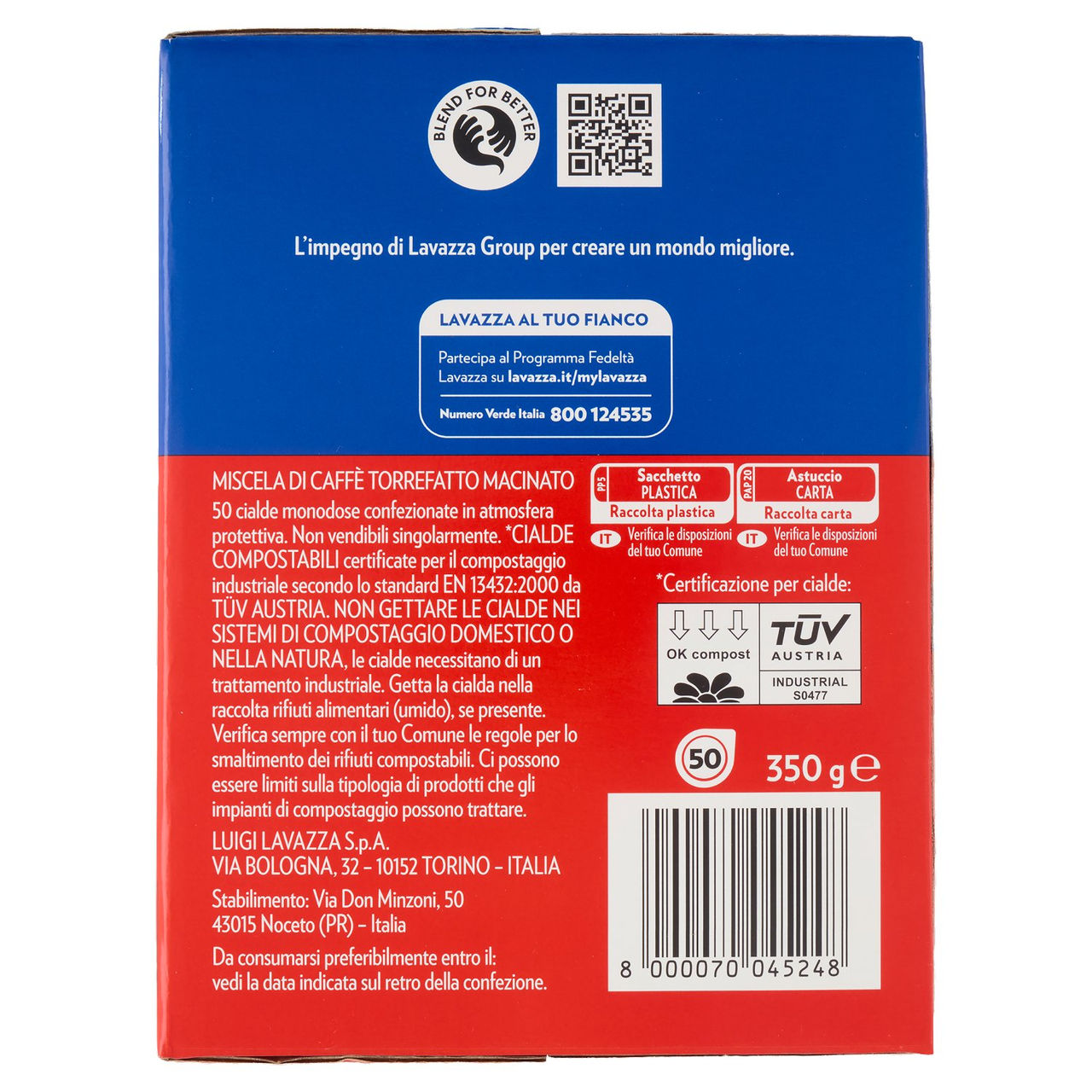 Lavazza crema e gusto Classico 50 Cialde Compostabili* 350 g