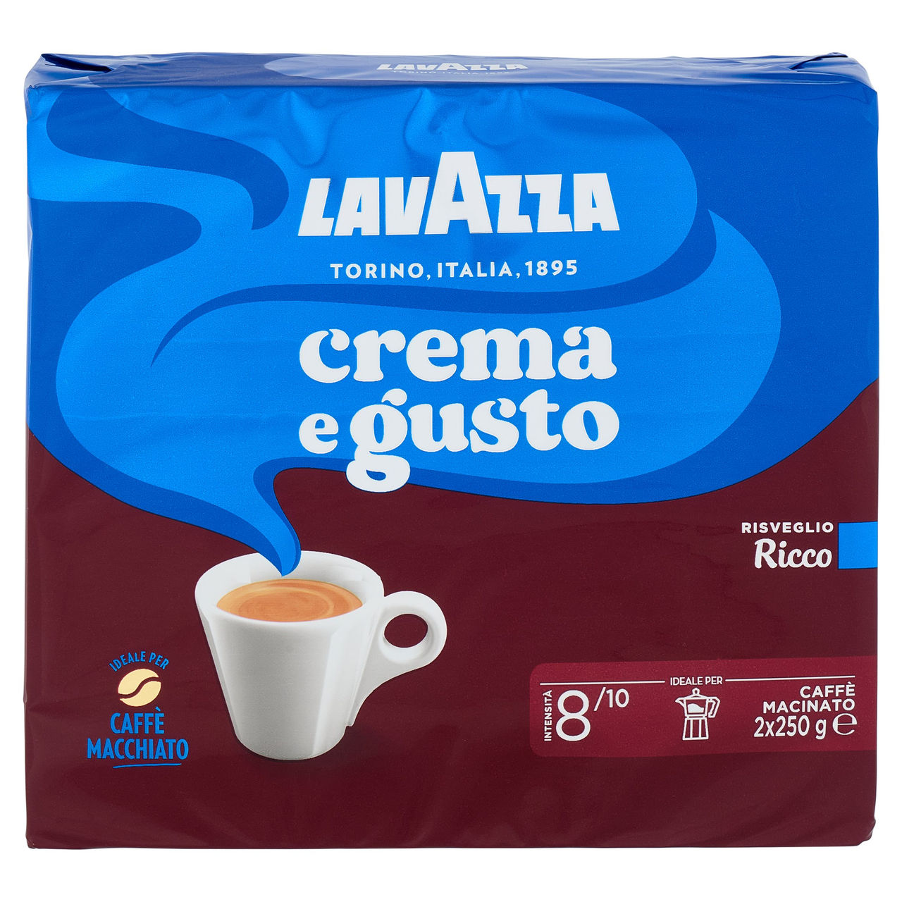 Lavazza Crema e Gusto Ricco Caffè Macinato 2 x 250 g