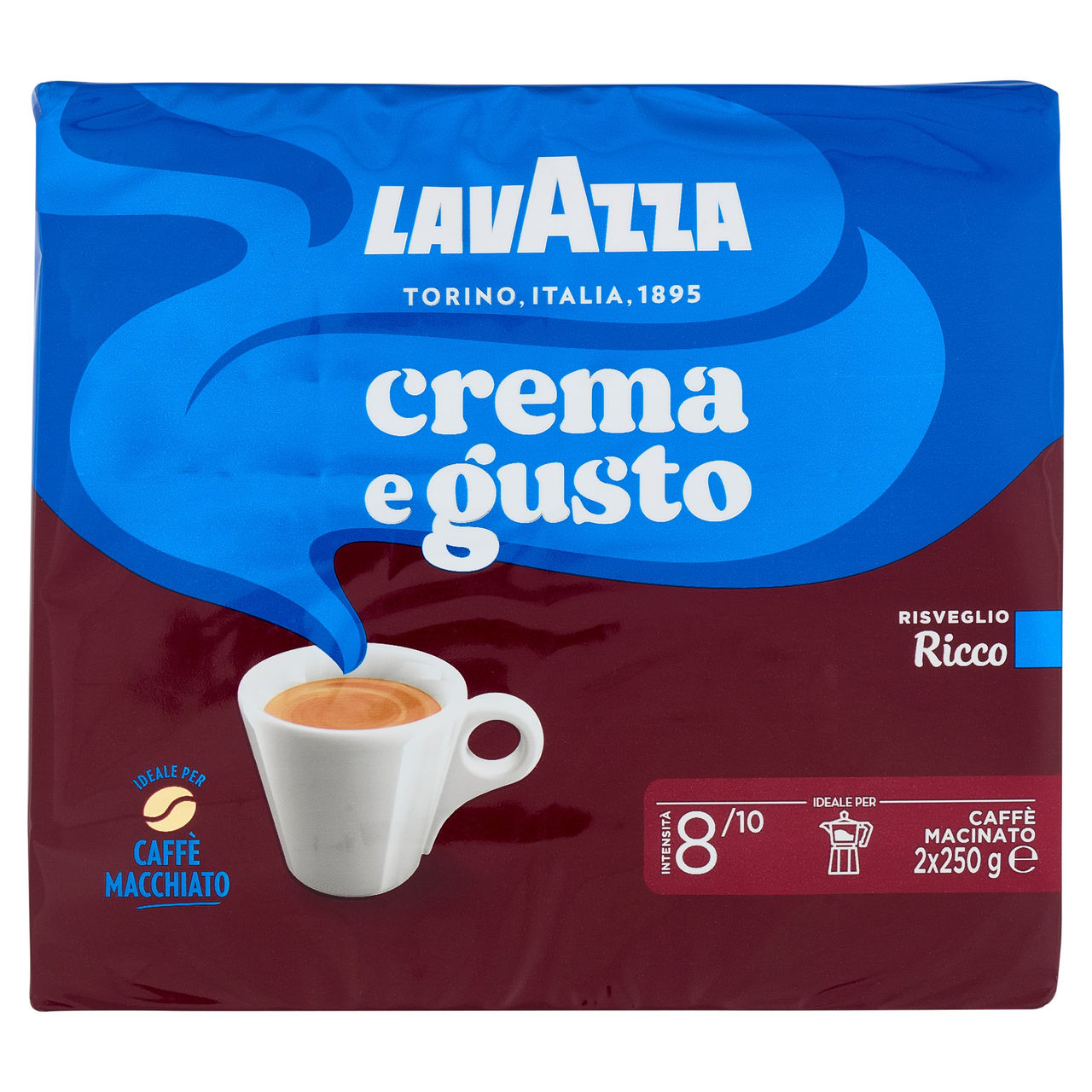 Lavazza Crema e Gusto Ricco Caffè Macinato 2 x 250 g
