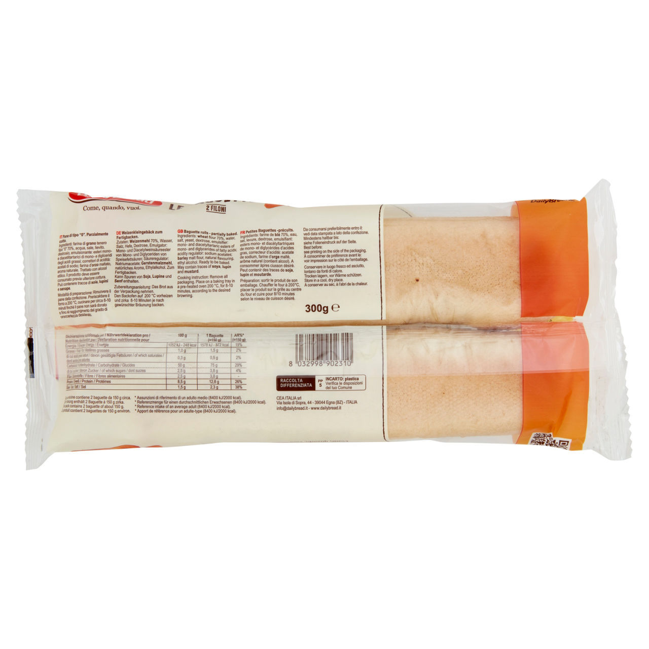 Le Baguettes Daily Bread  300 g  conf. da 2 pezzi